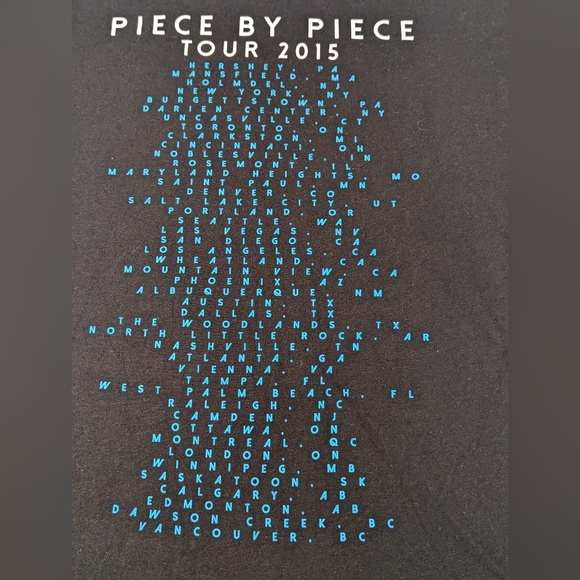 Kelly Clarkson THE American Idol 2015 Concert Tour Tee City/States Back Large - Picture 9 of 11